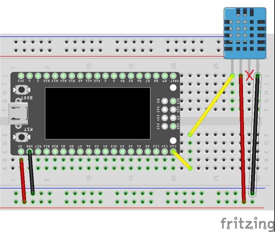 Wiring schema of DHT11