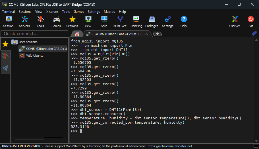 MQ135 testing